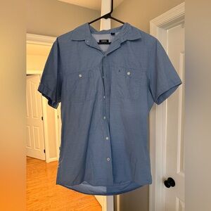Izod Men's Light Blue Casual Button Down Shirt